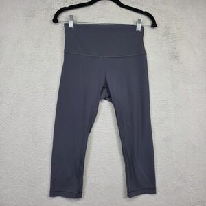 Lululemon Align Pants Women 6 Gray Capri High Rise Yoga Training Performance 19"
